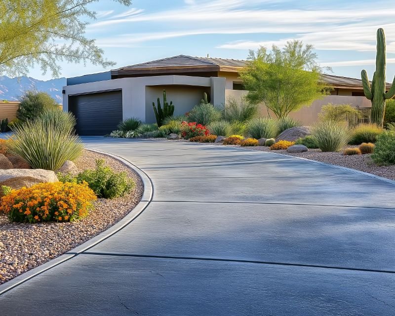 Acid staining concrete driveway las vegas