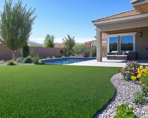 Backyard Pool Ideas with Artificial Grass