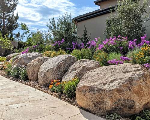 Las Vegas Landscape Designs Featuring Boulders and Large Stones