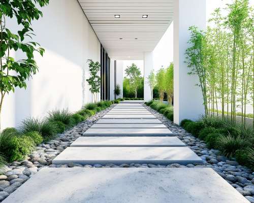 Las Vegas River Rock Borders and Pathway Ideas